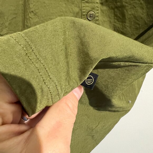 United By Blue Organic Cotton Green Button Down Collared Dress, Small - Picture 6 of 7
